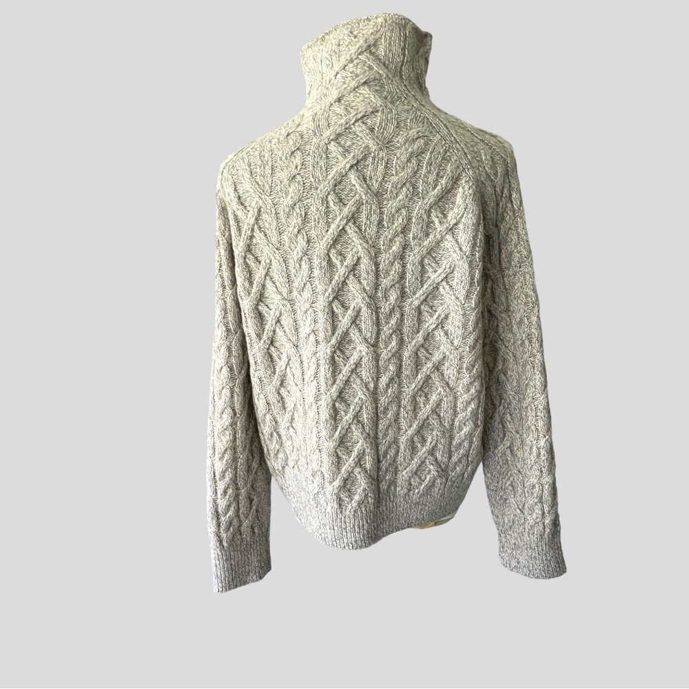 VINCE Oversized Cable-Knit Turtleneck Sweater Wool Cashmere Blend - Picture 5 of 14